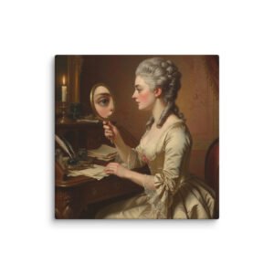 The Lady at Her Writing Desk Canvas Art Print 14x14