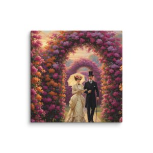 Victorian Stroll — Romance in the Garden Maze-Canva Art Print 8x8 or 14x14