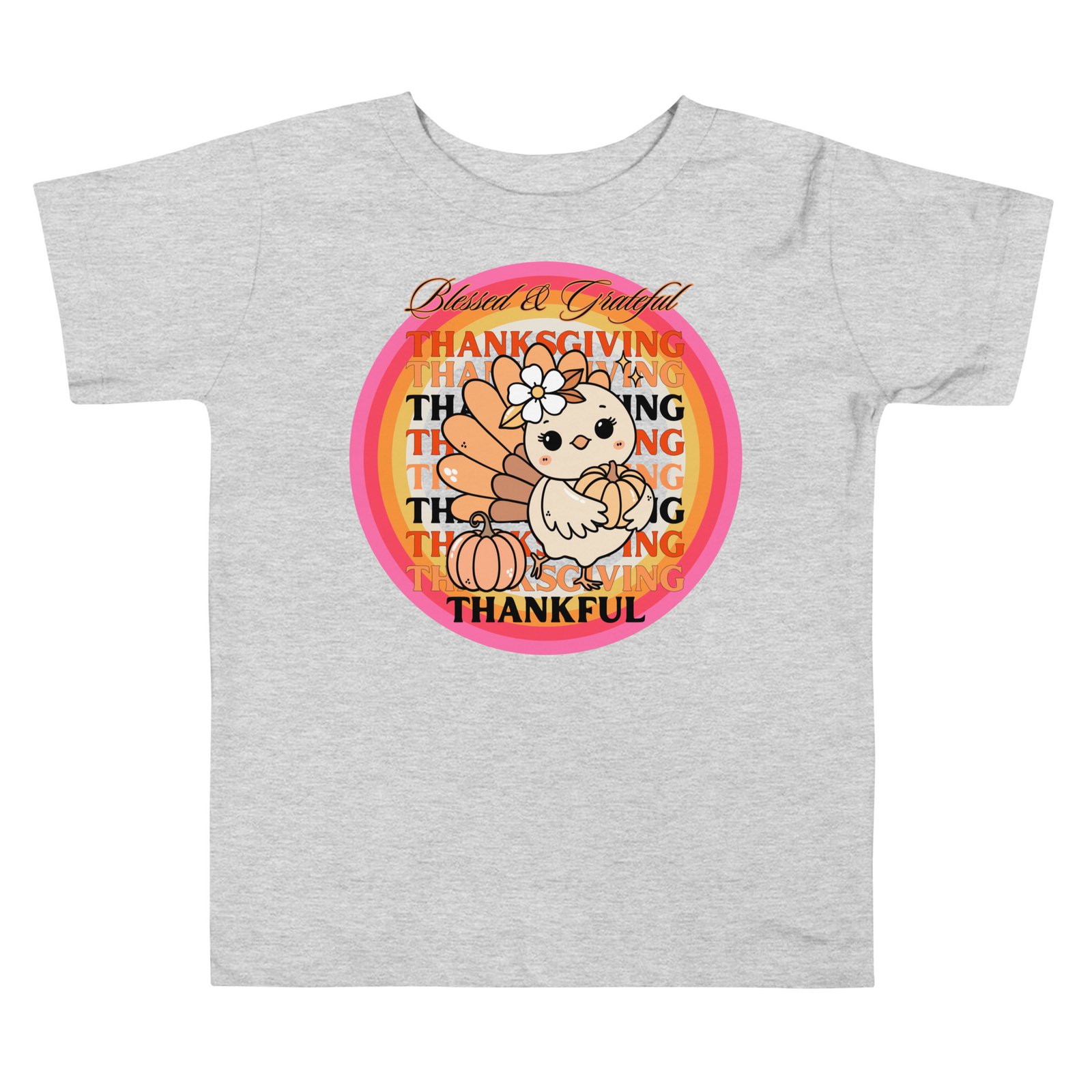 Blessed, Grateful and Thankful Toddler Short Sleeve Tee