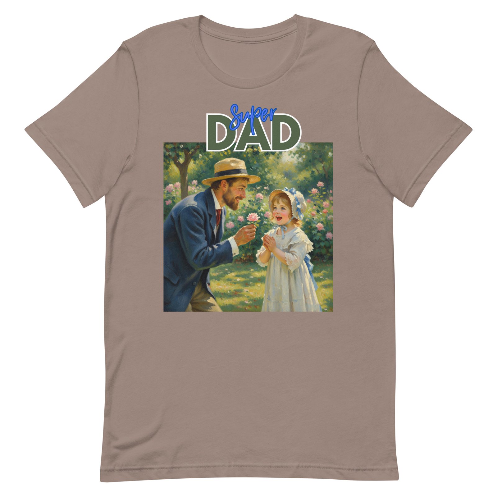 Super Dad- Picture of Father giving daughter a rose-Unisex t-shirt - Image 58