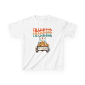 Matching A-Thankful Kids Tee | Cute Autumn T-Shirt | Thanksgiving Gift | Kids Holiday Wear | Family Gathering Apparel