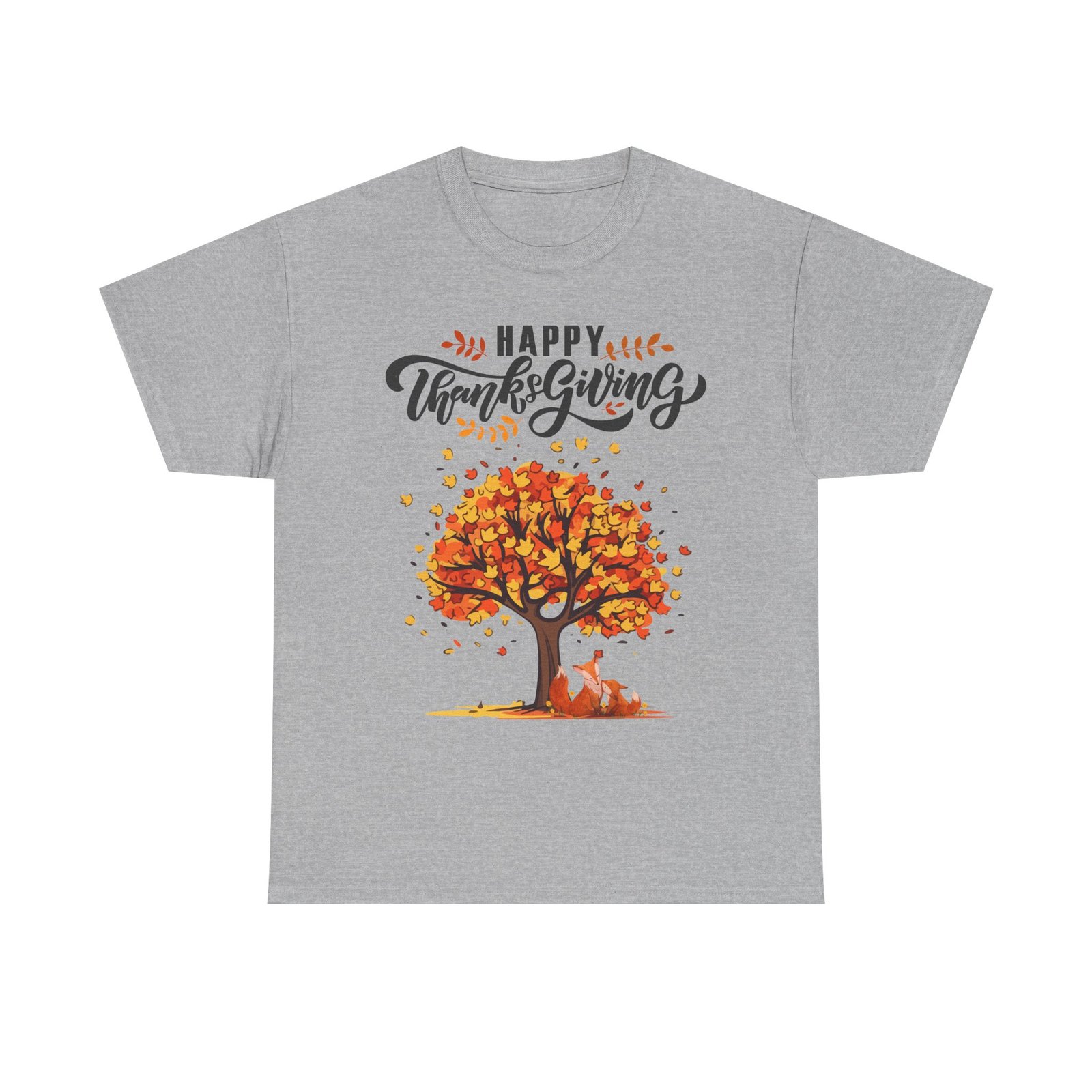 Matching D-Thanksgiving Tree, Fox Tee, Fall T-Shirt, Autumn Apparel - Image 13