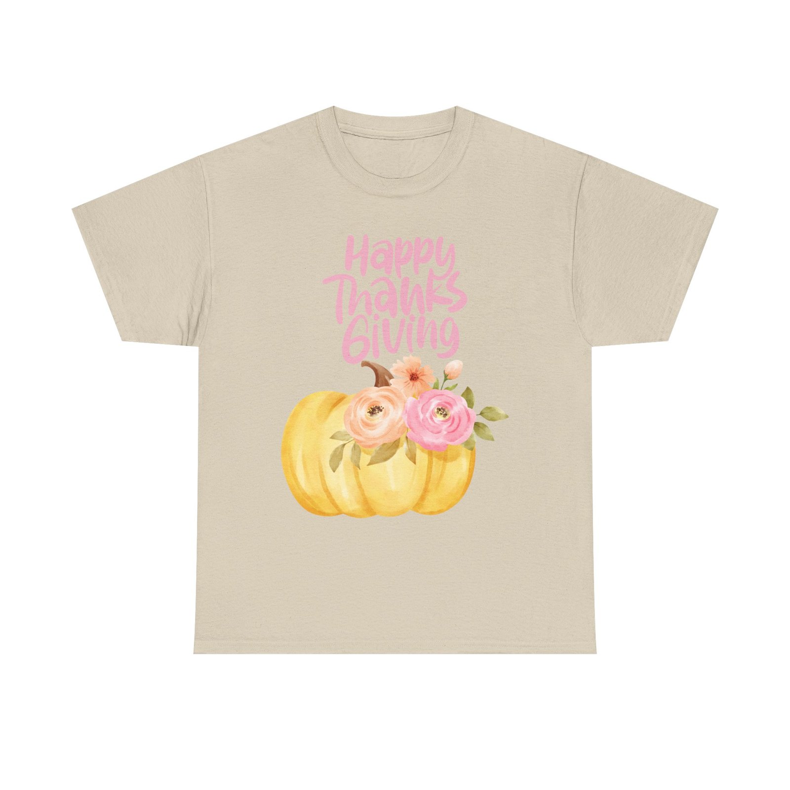 Thanksgiving Floral Tee, Holiday Shirt, Fall Fashion, Gifts for Her, Pumpkin T-Shirt, Autumn Apparel, Friendsgiving Outfit - Image 9