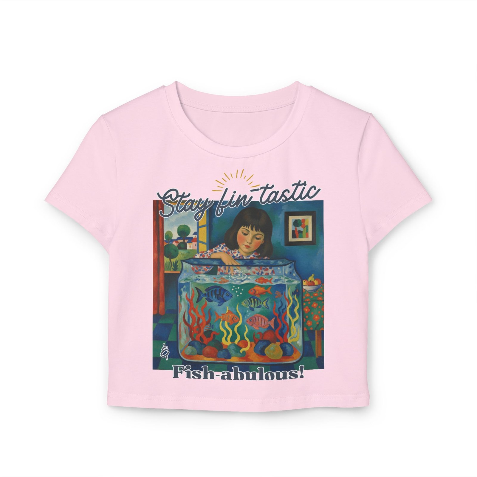 Fish-abulous T-Shirt — Stay Fin-tastic Design- Whimsical Women's Baby Tee - Image 13