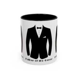 Father of the Groom Accent Coffee Mug 11/15 oz- Perfect Groomsmen Gift, Wedding Keepsake, Stylish Drinkware, Unique Wedding Favor