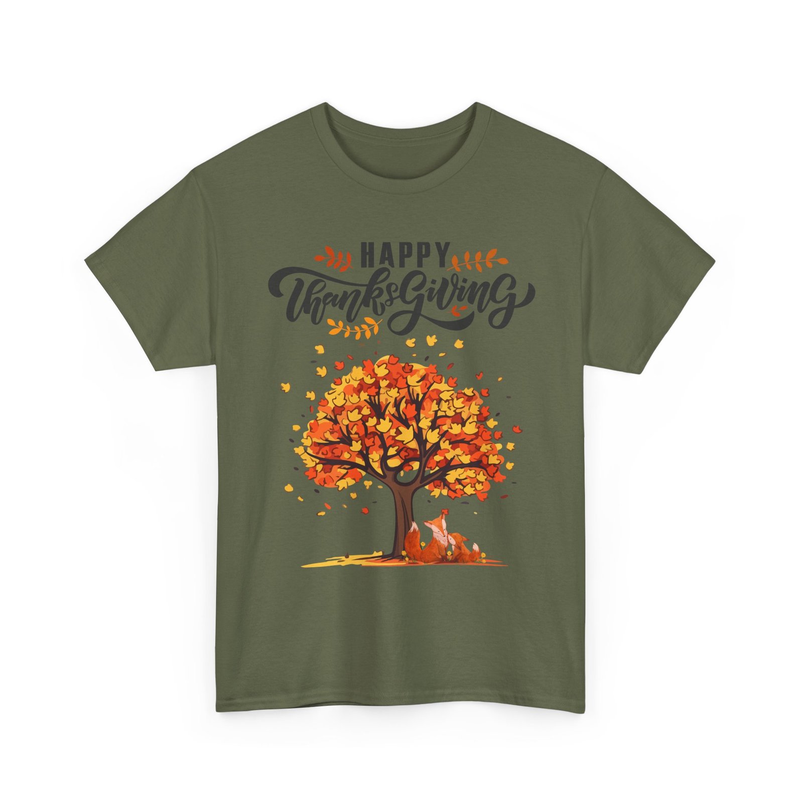 Matching D-Thanksgiving Tree, Fox Tee, Fall T-Shirt, Autumn Apparel - Image 35