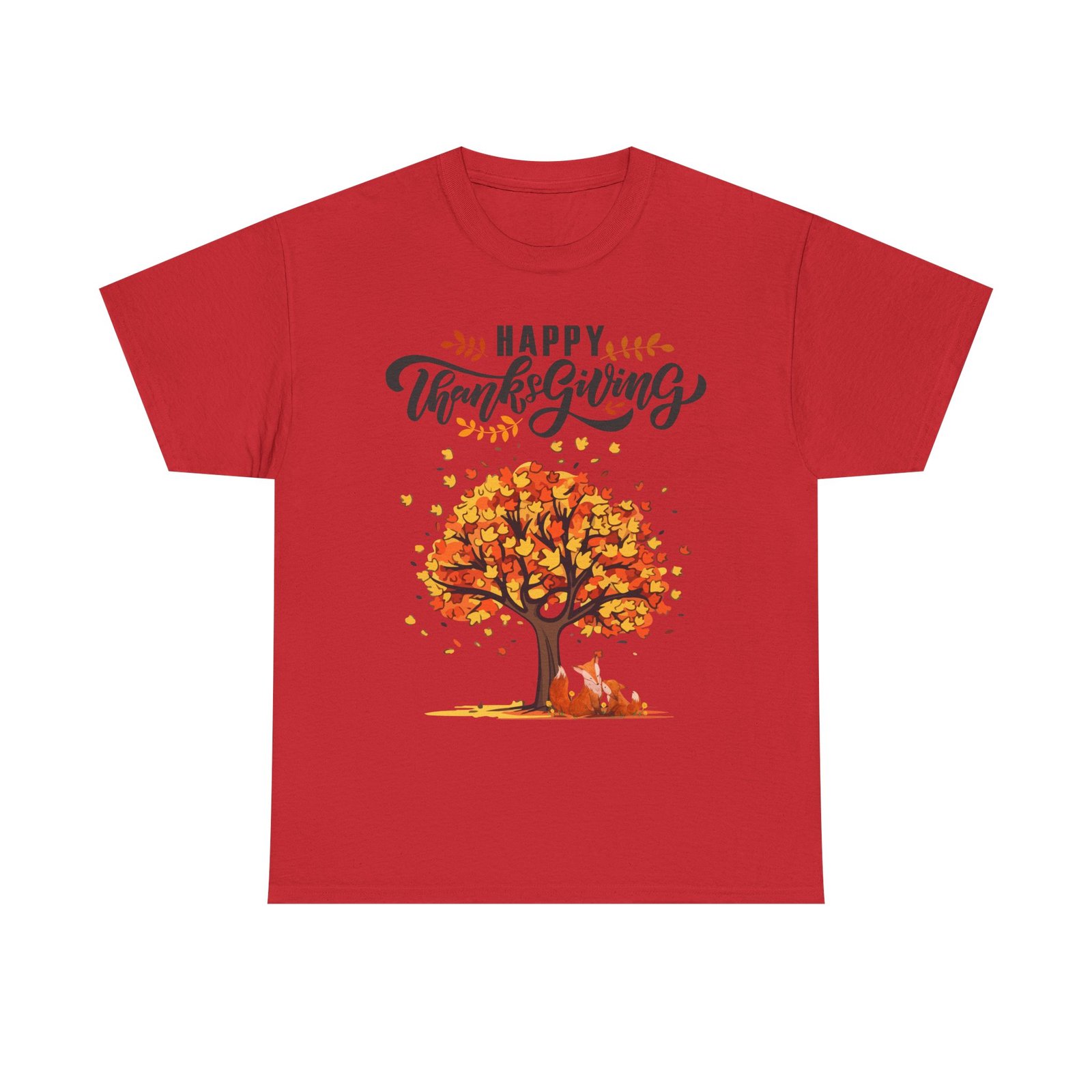Matching D-Thanksgiving Tree, Fox Tee, Fall T-Shirt, Autumn Apparel - Image 65