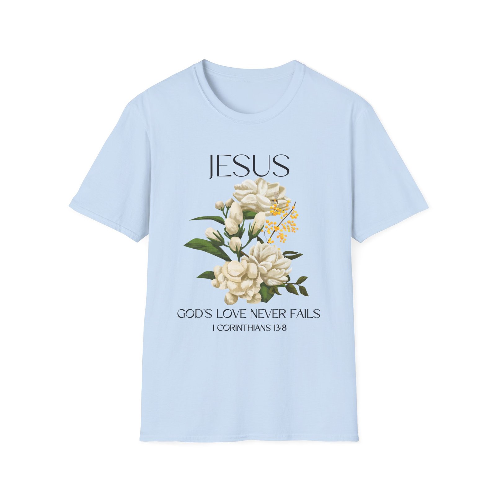 Jesus Floral Faith T-Shirt- Christian Graphic Tee, Inspirational Gift, Religious Apparel, Casualwear, Unisex - Image 17