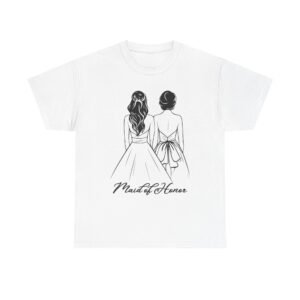 Maid of Honor Tee, Unisex Heavy Cotton T-Shirt, Wedding Gift, Bridal Party Attire, Customizable Bridal Wear, Fun Bachelorette Shirt