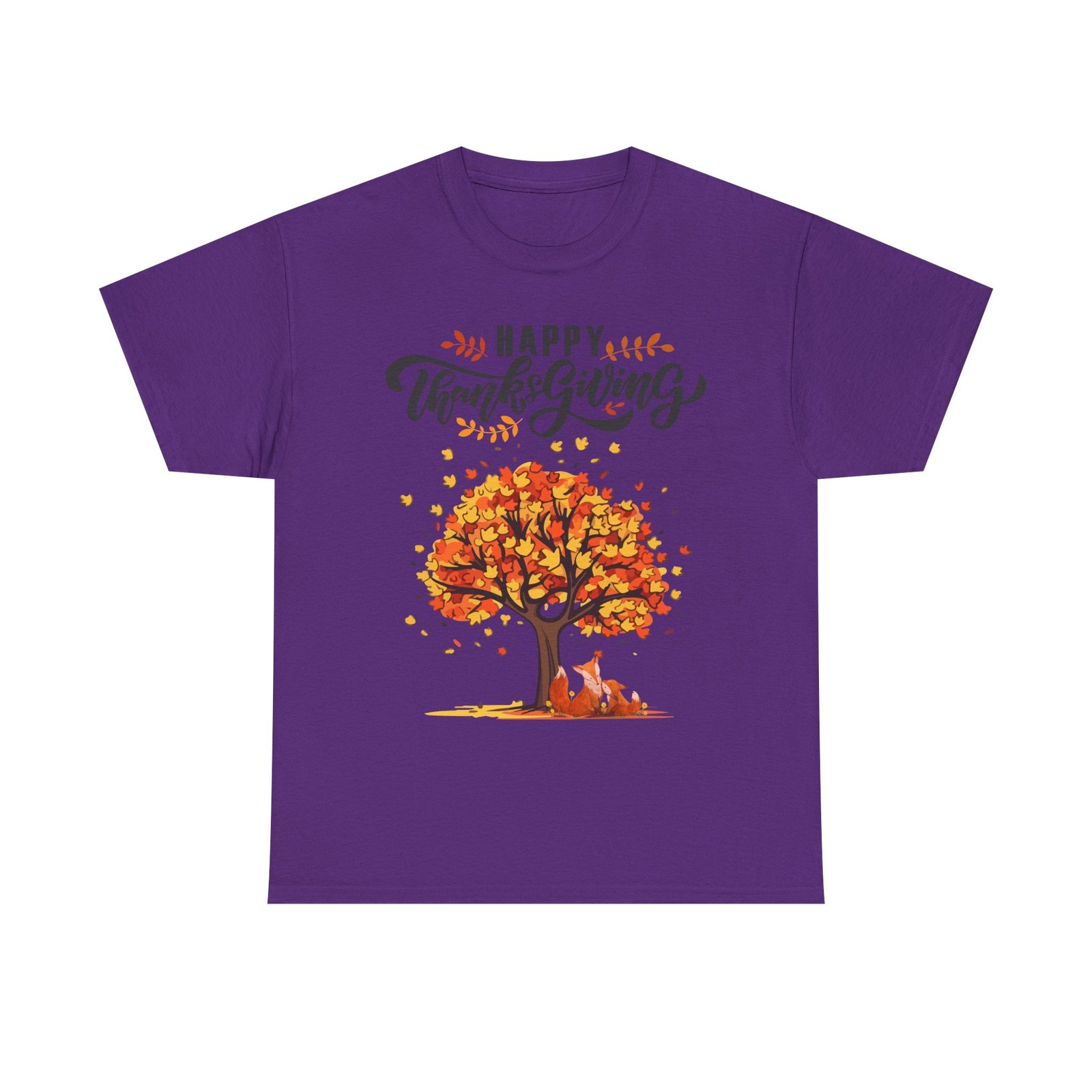 Matching D-Thanksgiving Tree, Fox Tee, Fall T-Shirt, Autumn Apparel - Image 57