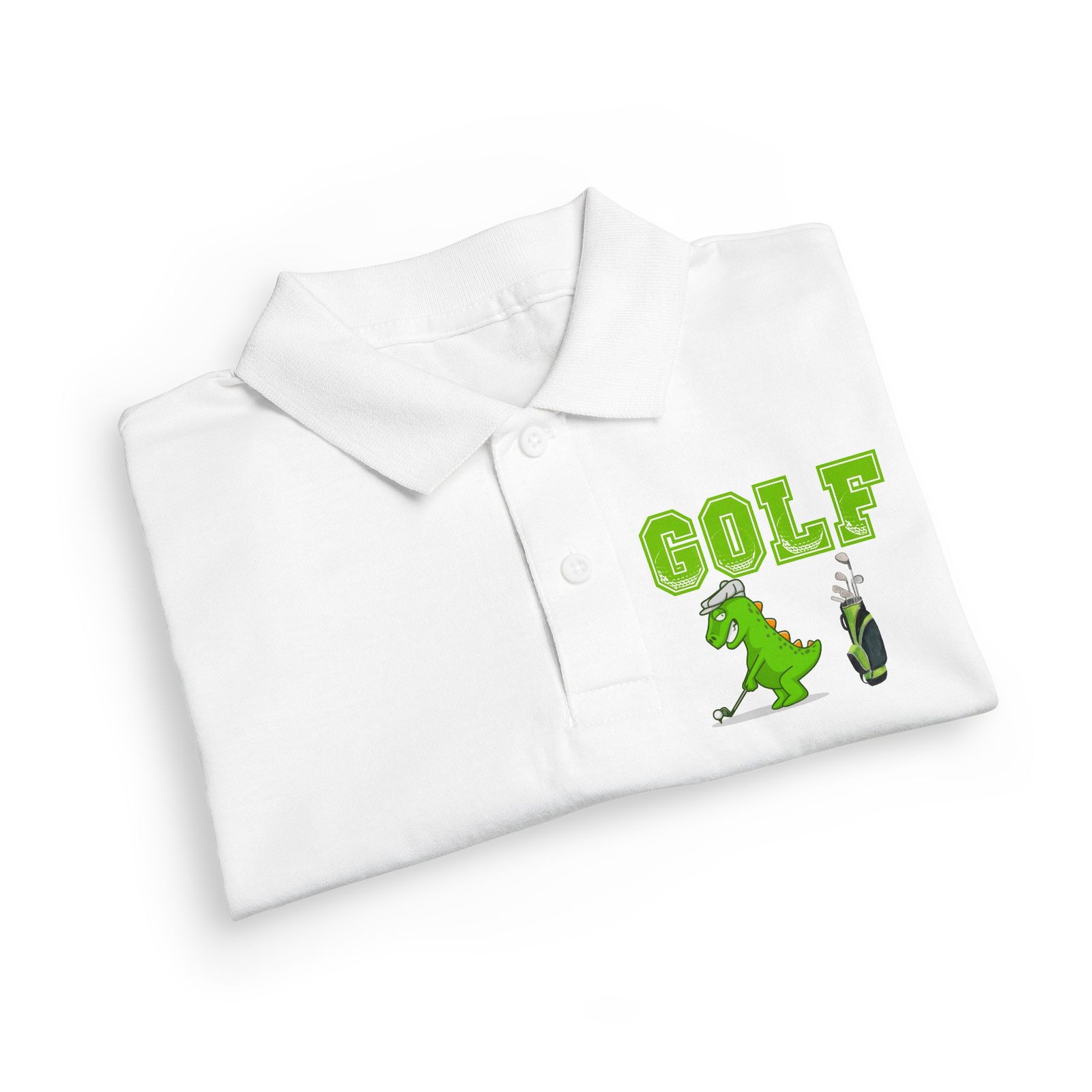 Kids' Golf Polo with Dinosaur Design - Image 2