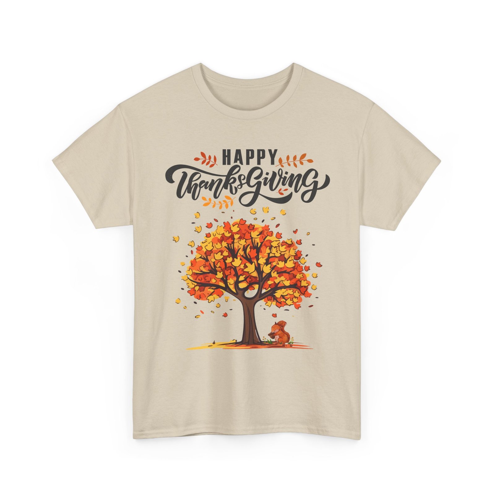 Matching C-Happy Thanksgiving Tree Unisex Tee, Autumn Shirt, Holiday Apparel, Fall Fashion, Seasonal Gift - Image 7