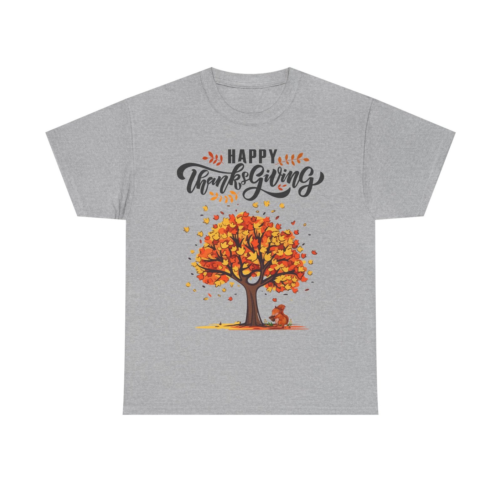 Matching C-Happy Thanksgiving Tree Unisex Tee, Autumn Shirt, Holiday Apparel, Fall Fashion, Seasonal Gift - Image 9