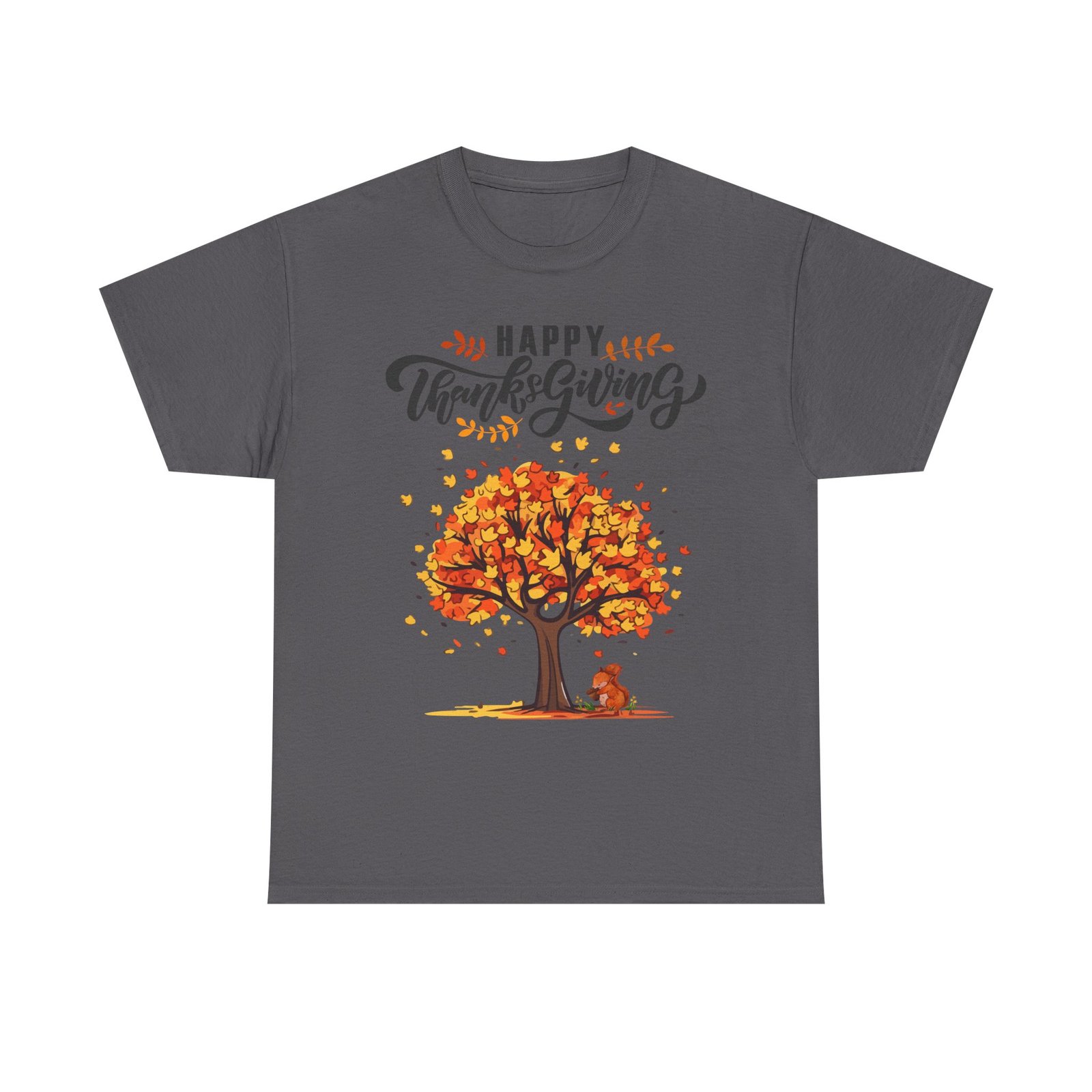 Matching C-Happy Thanksgiving Tree Unisex Tee, Autumn Shirt, Holiday Apparel, Fall Fashion, Seasonal Gift - Image 49