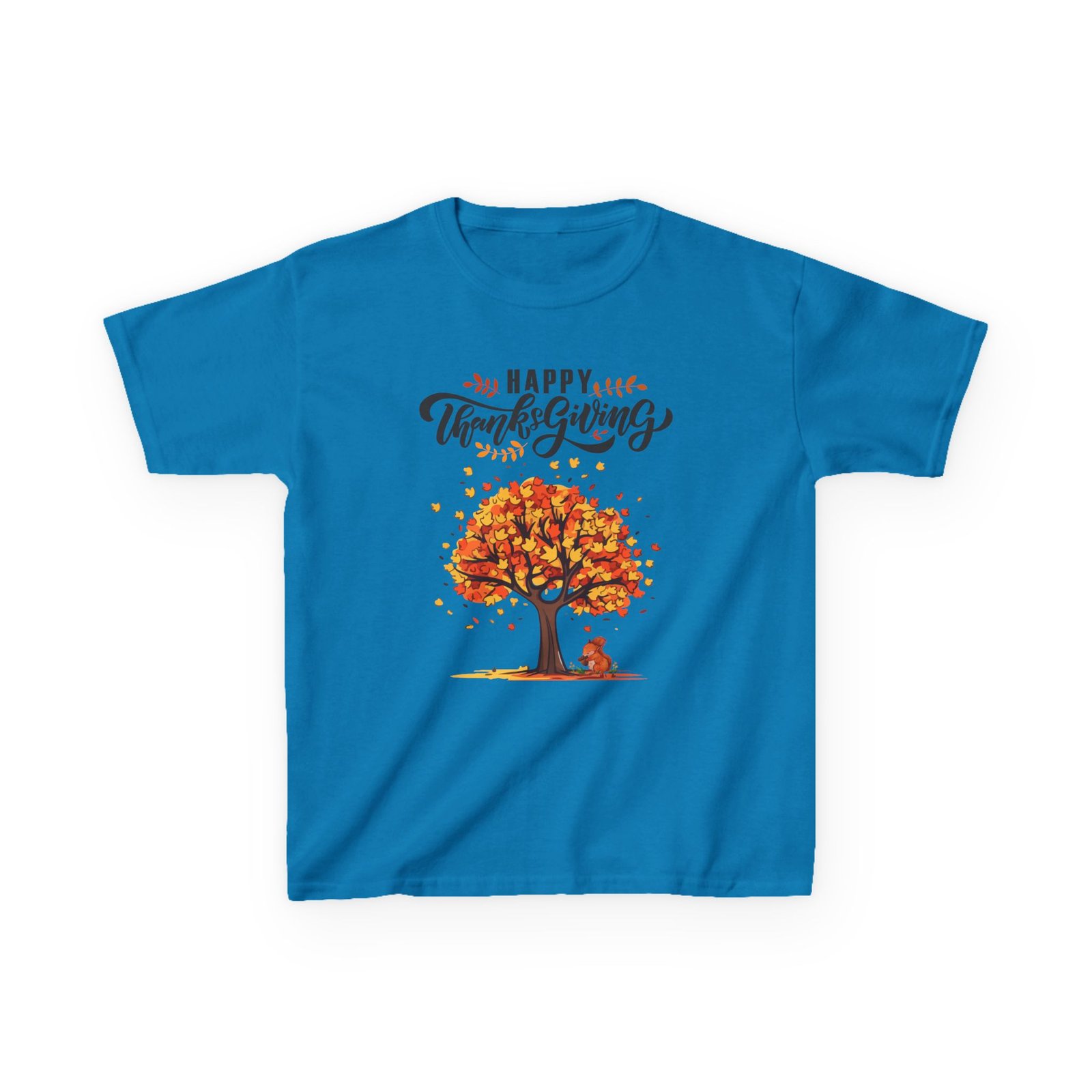 Matching C-Happy Thanksgiving Kids Tee, Tree, Leaves and Squirrel Design - Image 53