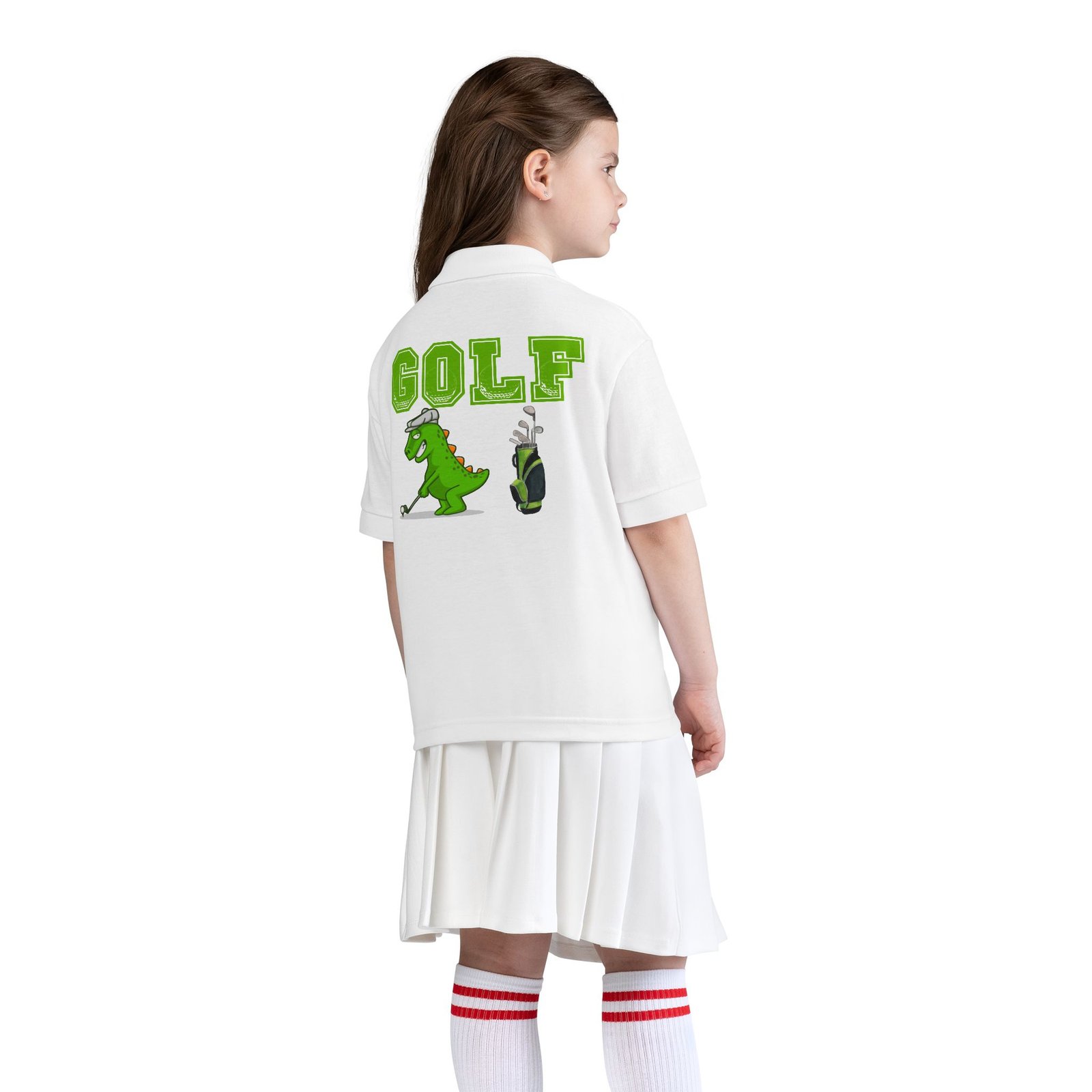 Kids' Golf Polo with Dinosaur Design - Image 6
