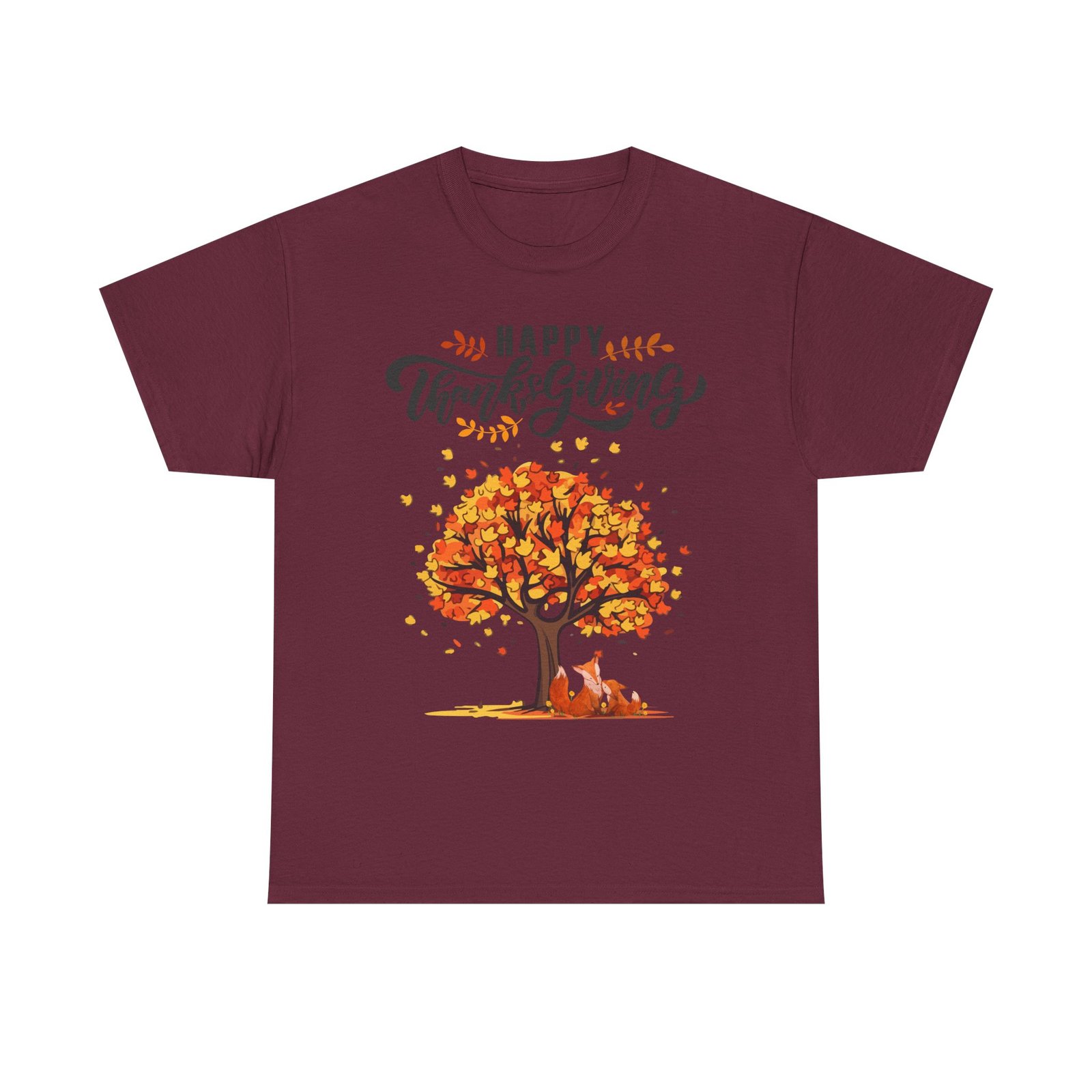 Matching D-Thanksgiving Tree, Fox Tee, Fall T-Shirt, Autumn Apparel - Image 25