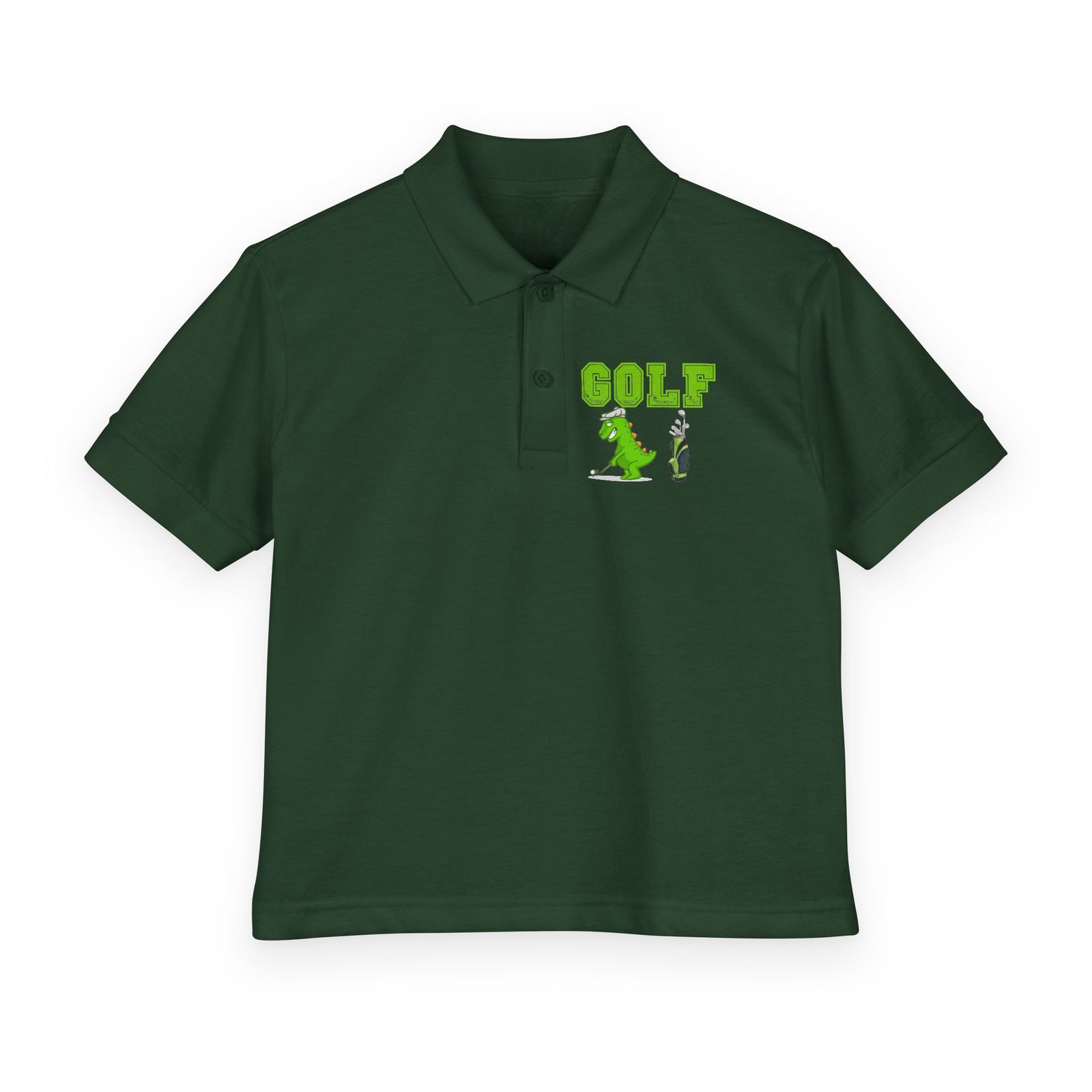 Kids' Golf Polo with Dinosaur Design - Image 36