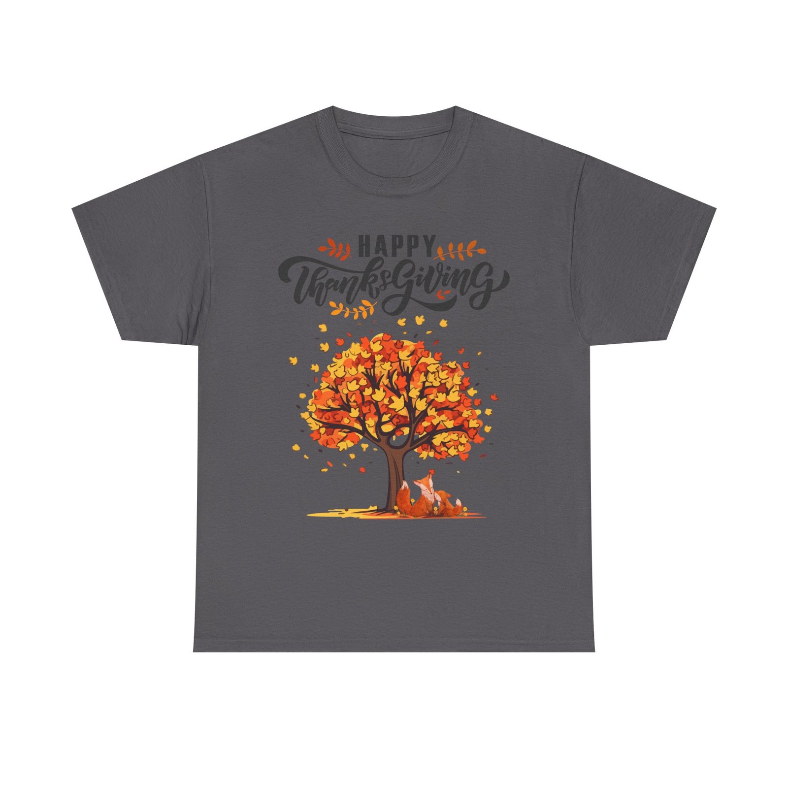 Matching D-Thanksgiving Tree, Fox Tee, Fall T-Shirt, Autumn Apparel - Image 49