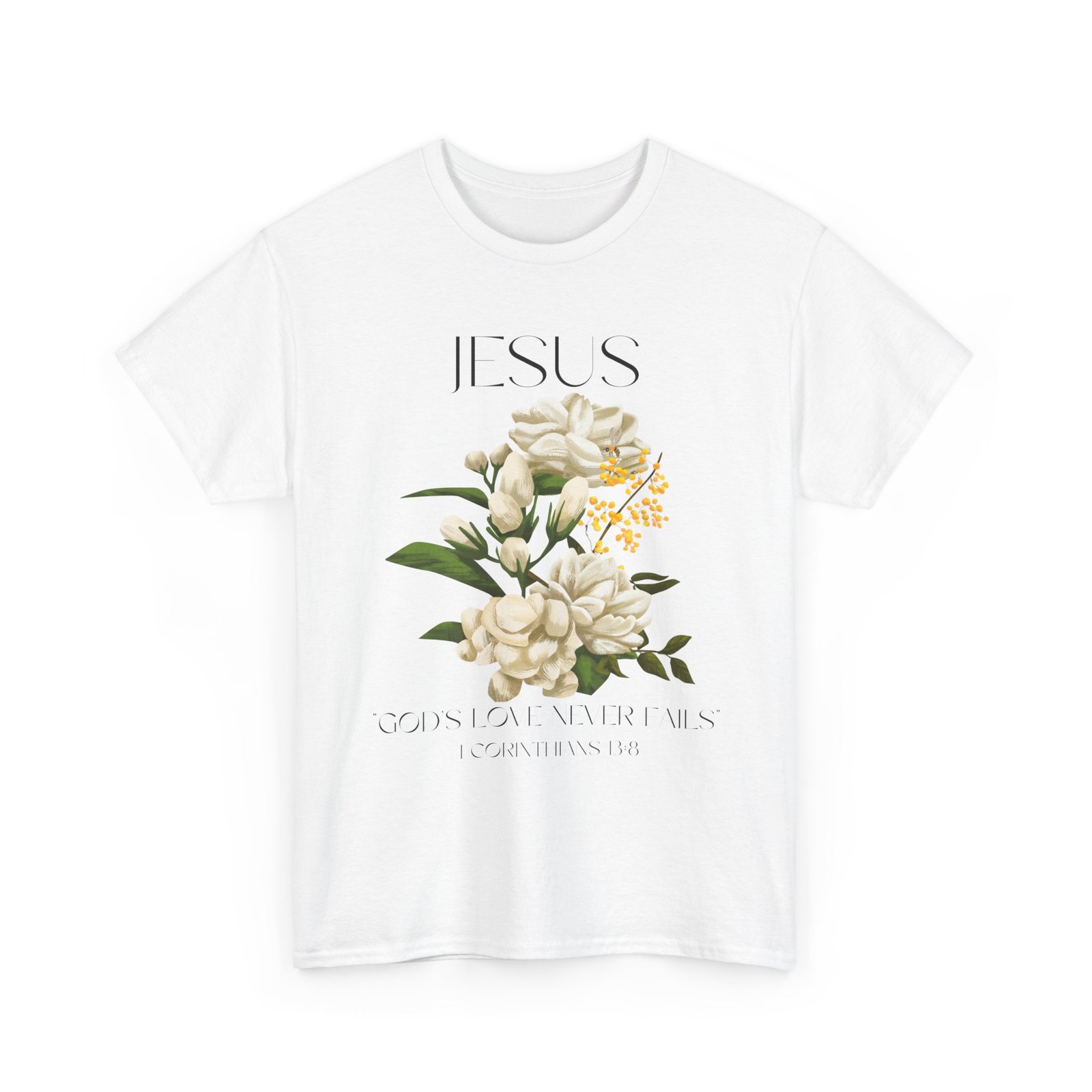 Jesus- God's love never fails-Unisex Heavy Cotton Tee - Image 3