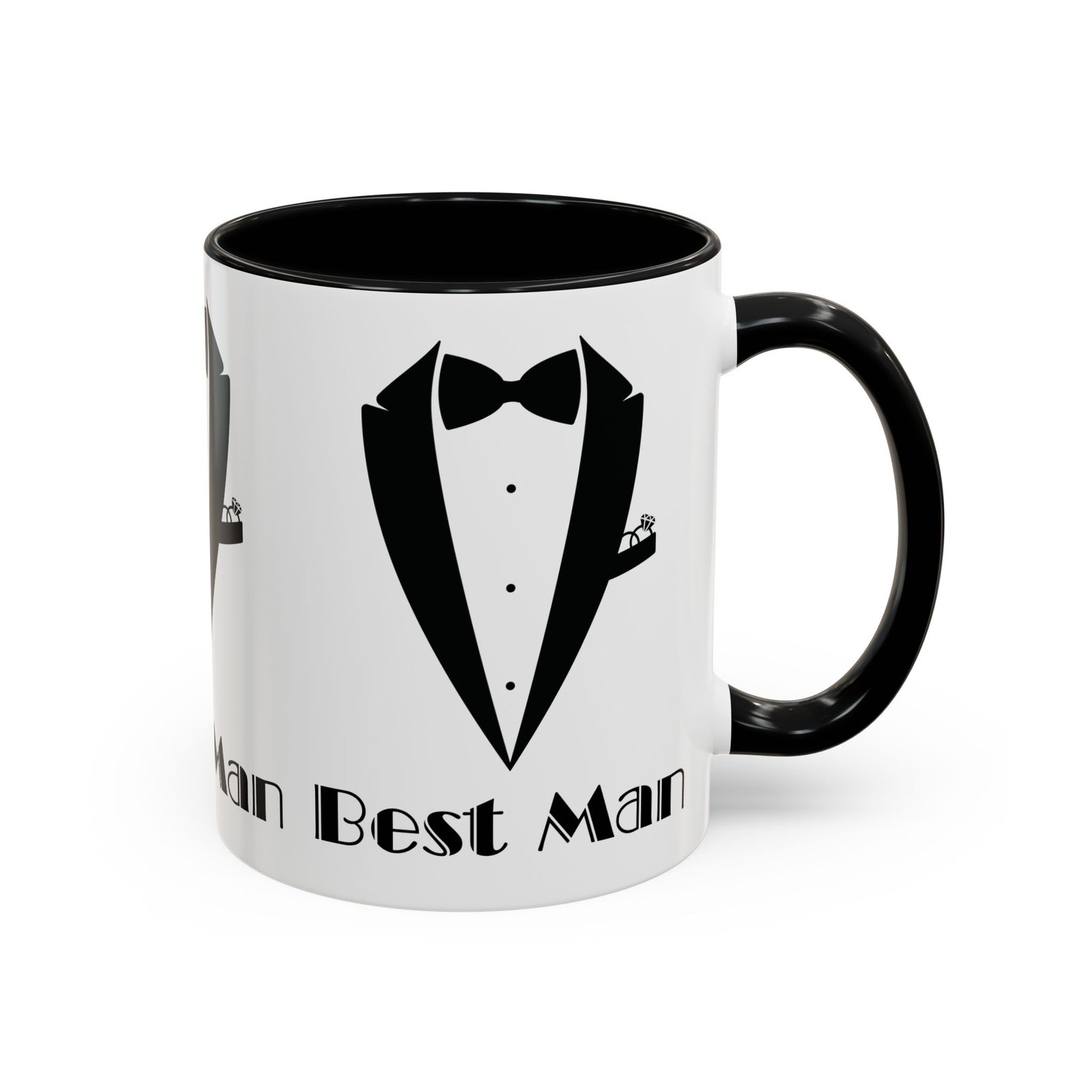 Best Man Accent Coffee Mug 11/15 oz, Groom’s Gift, Wedding Party Favor, Unique Best Man Gift, Black and White Coffee Cup - Image 2