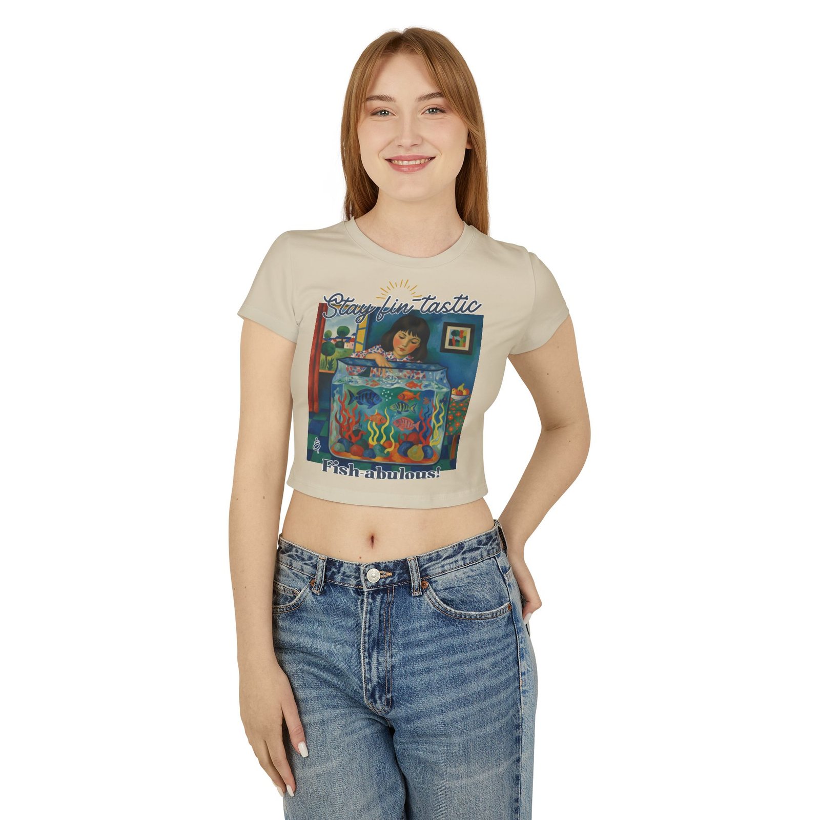 Fish-abulous T-Shirt — Stay Fin-tastic Design- Whimsical Women's Baby Tee - Image 11