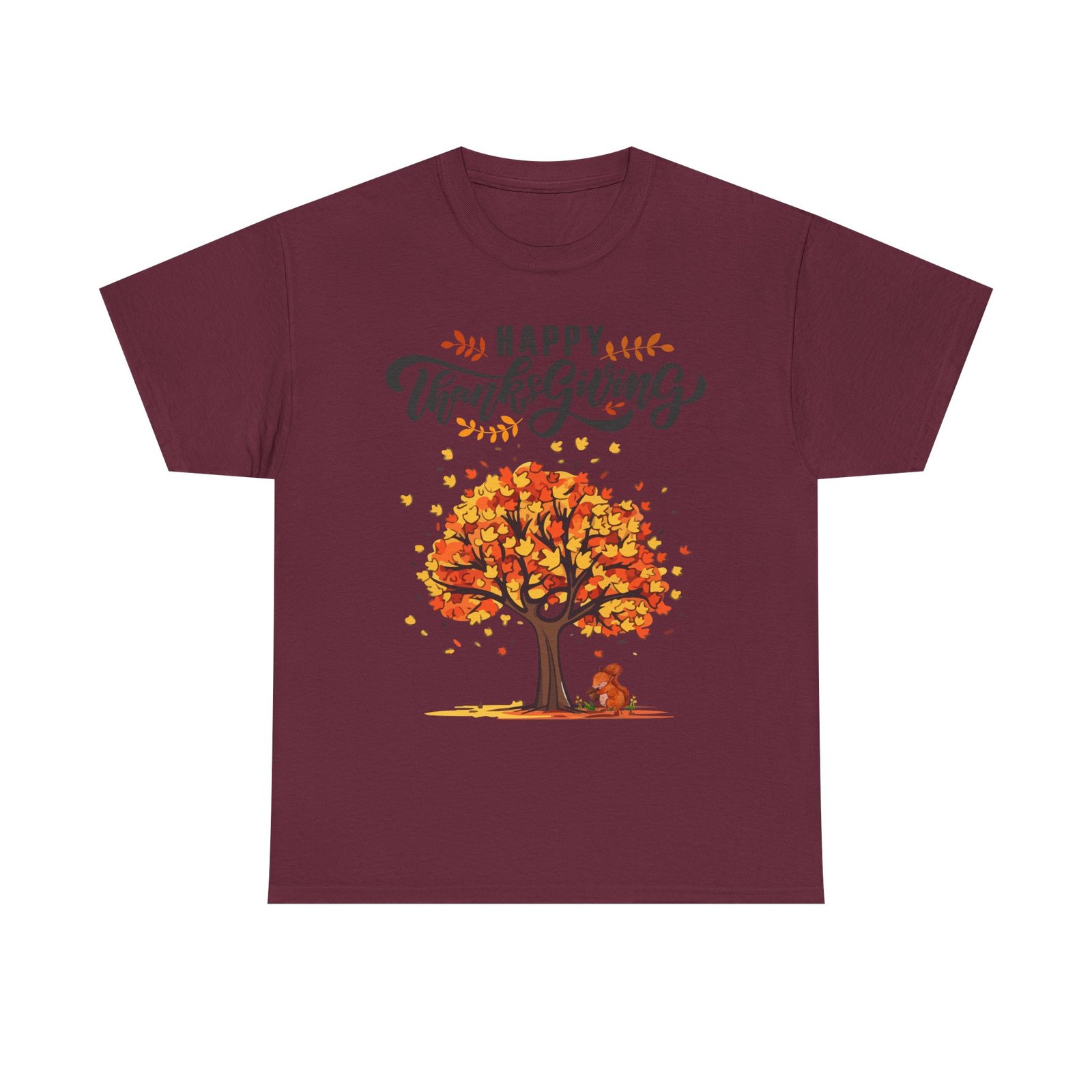 Matching C-Happy Thanksgiving Tree Unisex Tee, Autumn Shirt, Holiday Apparel, Fall Fashion, Seasonal Gift - Image 21