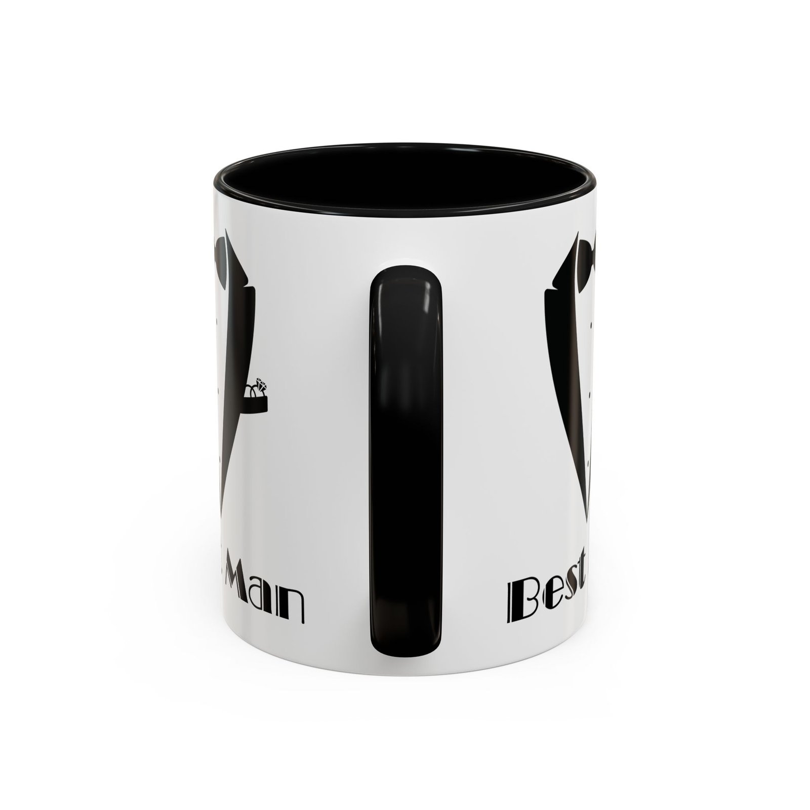 Best Man Accent Coffee Mug 11/15 oz, Groom’s Gift, Wedding Party Favor, Unique Best Man Gift, Black and White Coffee Cup - Image 4