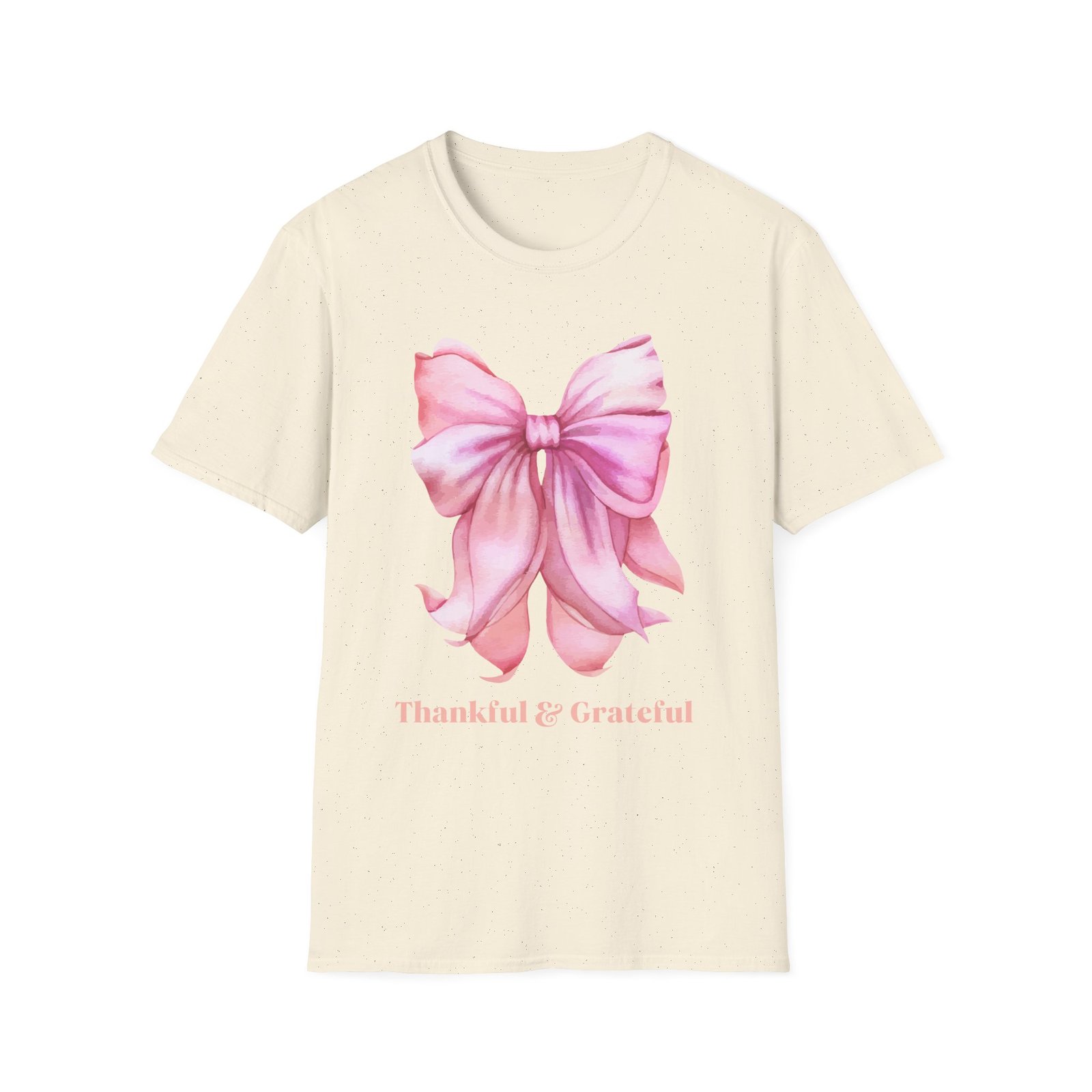 Thankful & Grateful Bow T-Shirt, Unisex Softstyle Tee, Thanksgiving Gift, Fall Apparel, Cute Casual Wear, Gratitude Shirt - Image 17