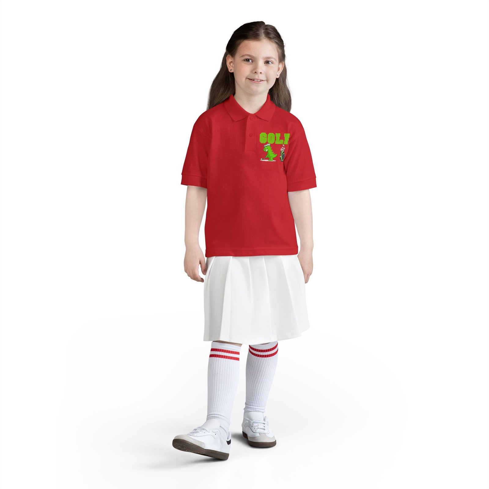 Kids' Golf Polo with Dinosaur Design - Image 68