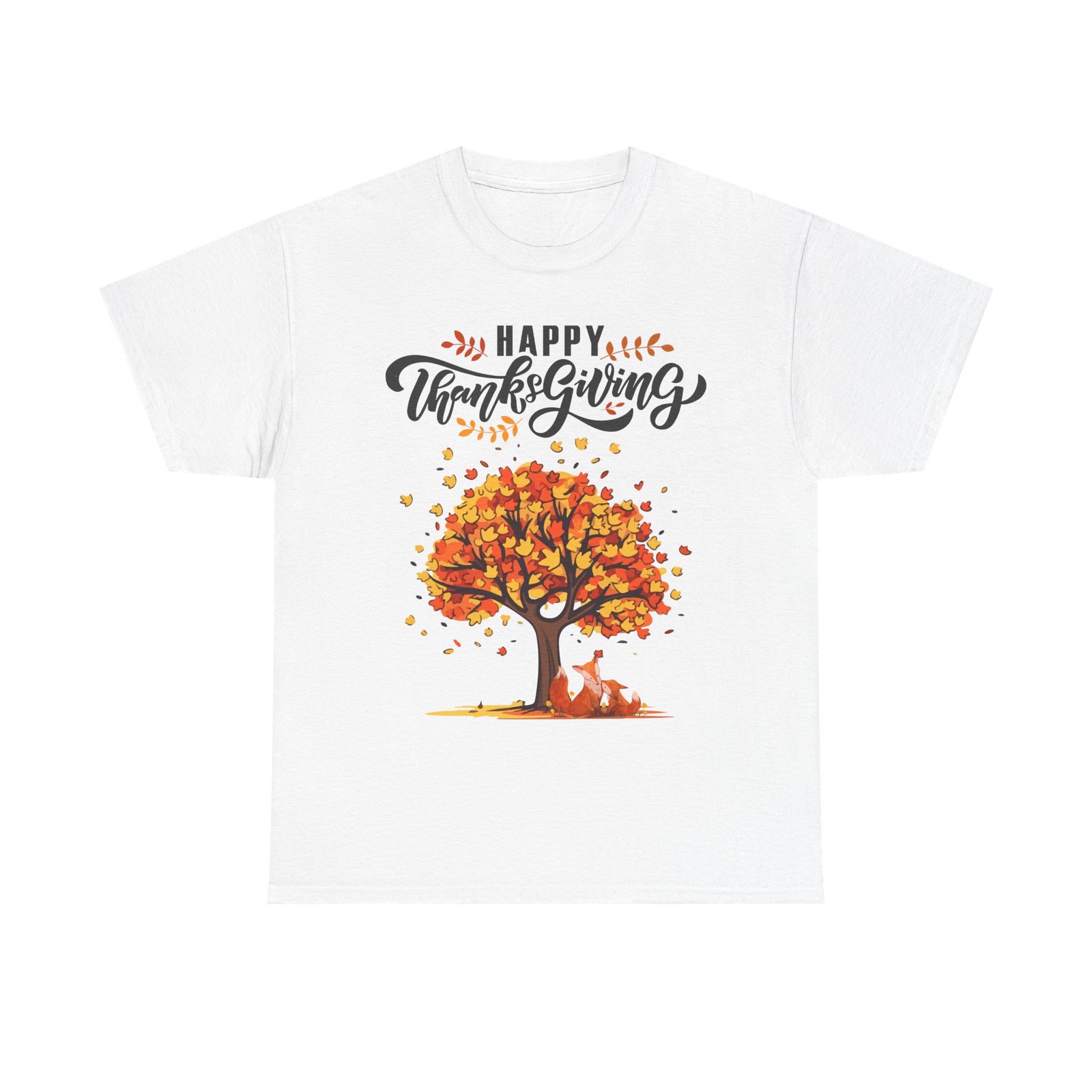 Matching D-Thanksgiving Tree, Fox Tee, Fall T-Shirt, Autumn Apparel