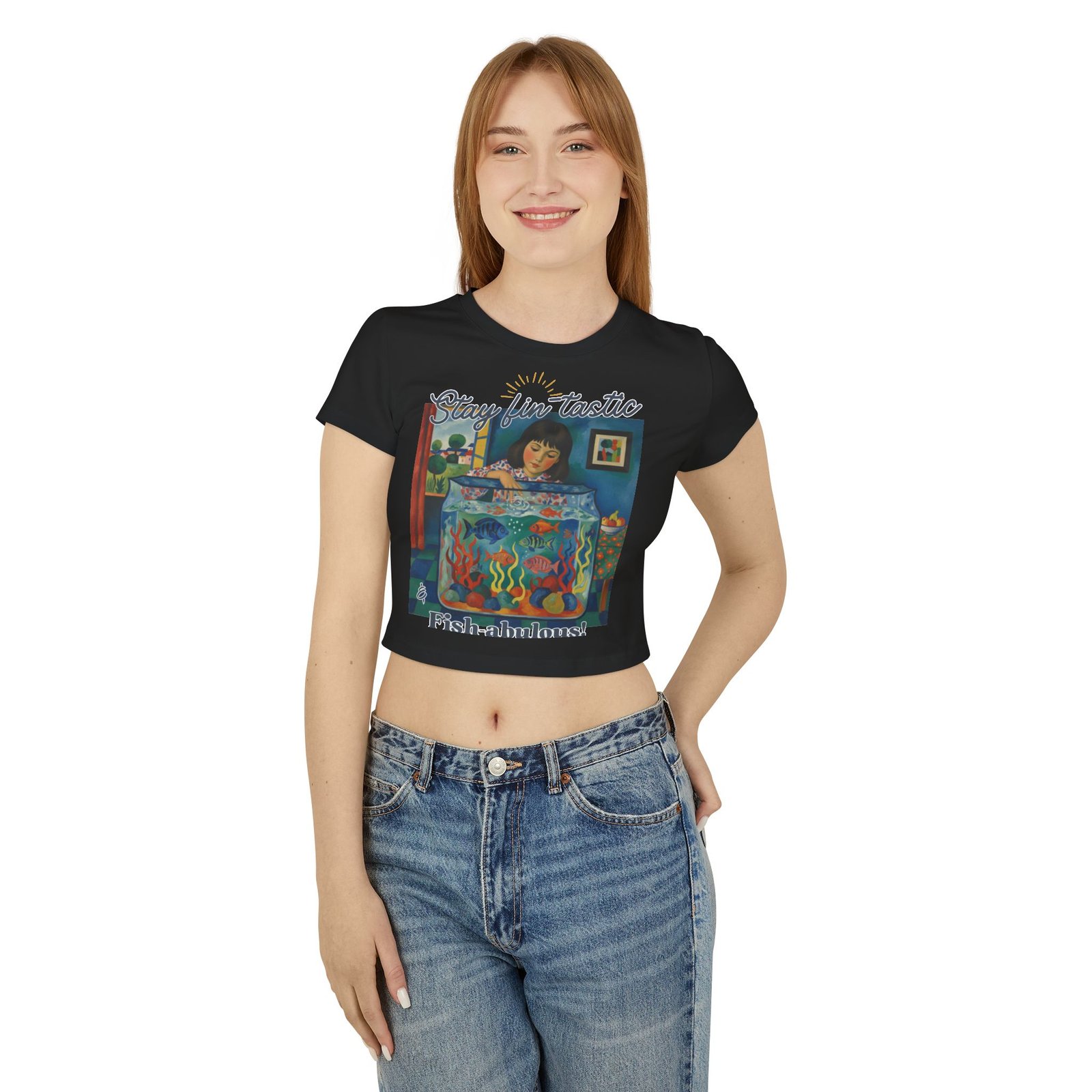 Fish-abulous T-Shirt — Stay Fin-tastic Design- Whimsical Women's Baby Tee - Image 7