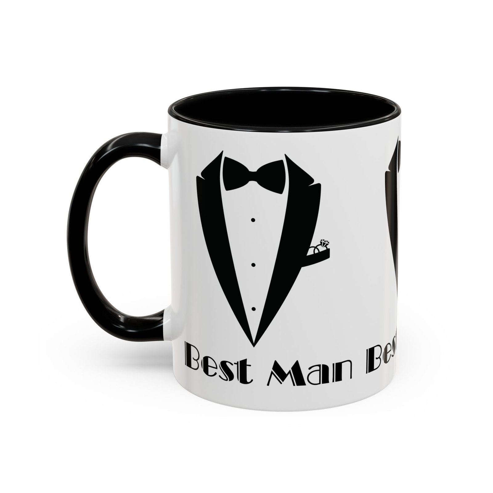 Best Man Accent Coffee Mug 11/15 oz, Groom’s Gift, Wedding Party Favor, Unique Best Man Gift, Black and White Coffee Cup - Image 3