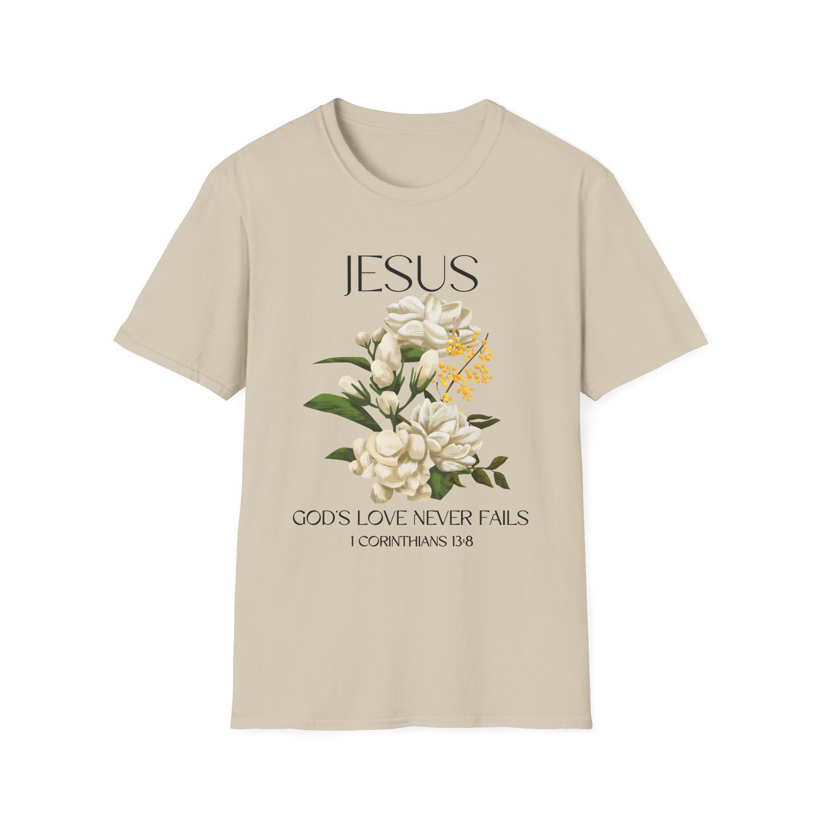 Jesus Floral Faith T-Shirt- Christian Graphic Tee, Inspirational Gift, Religious Apparel, Casualwear, Unisex - Image 5