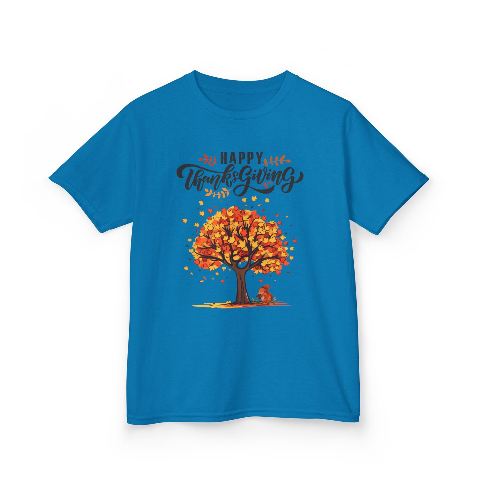 Matching C-Happy Thanksgiving Kids Tee, Tree, Leaves and Squirrel Design - Image 55