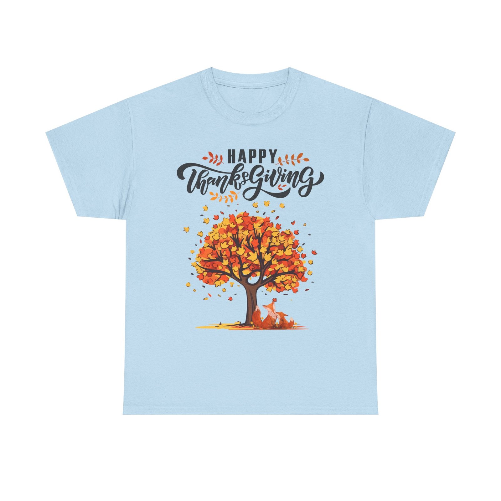 Matching D-Thanksgiving Tree, Fox Tee, Fall T-Shirt, Autumn Apparel - Image 45