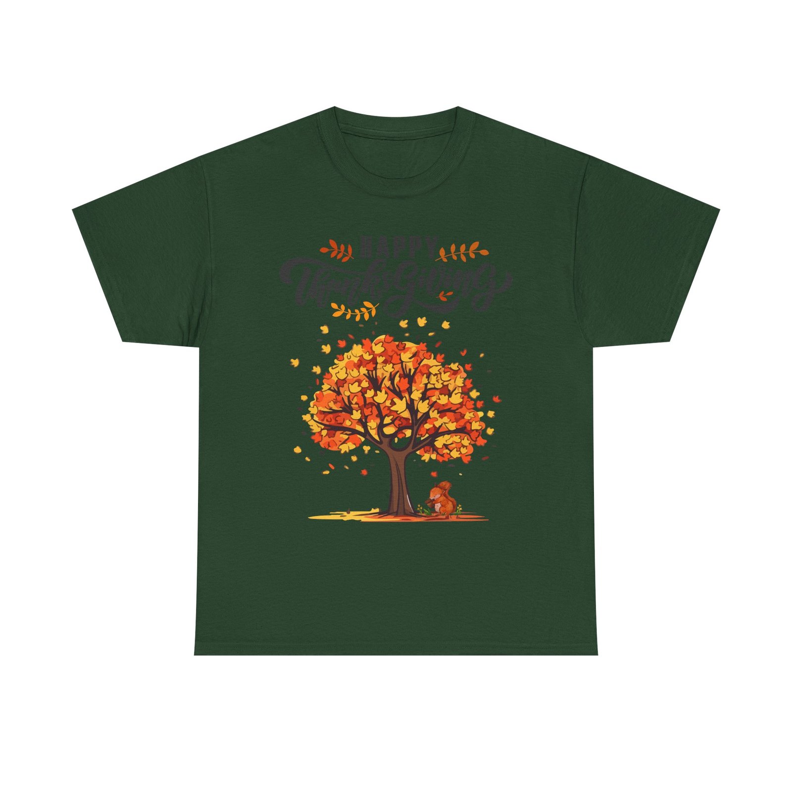 Matching C-Happy Thanksgiving Tree Unisex Tee, Autumn Shirt, Holiday Apparel, Fall Fashion, Seasonal Gift - Image 37