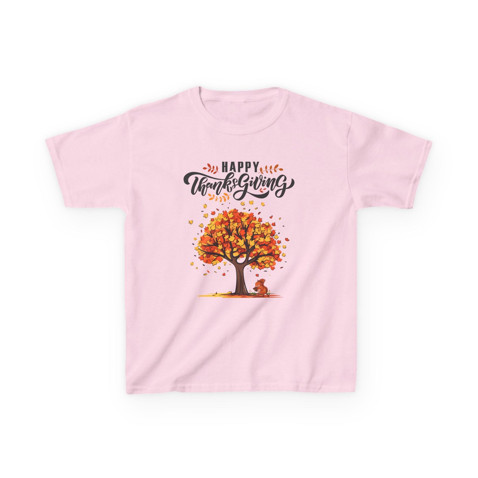 Matching C-Happy Thanksgiving Kids Tee, Tree, Leaves and Squirrel Design - Image 65