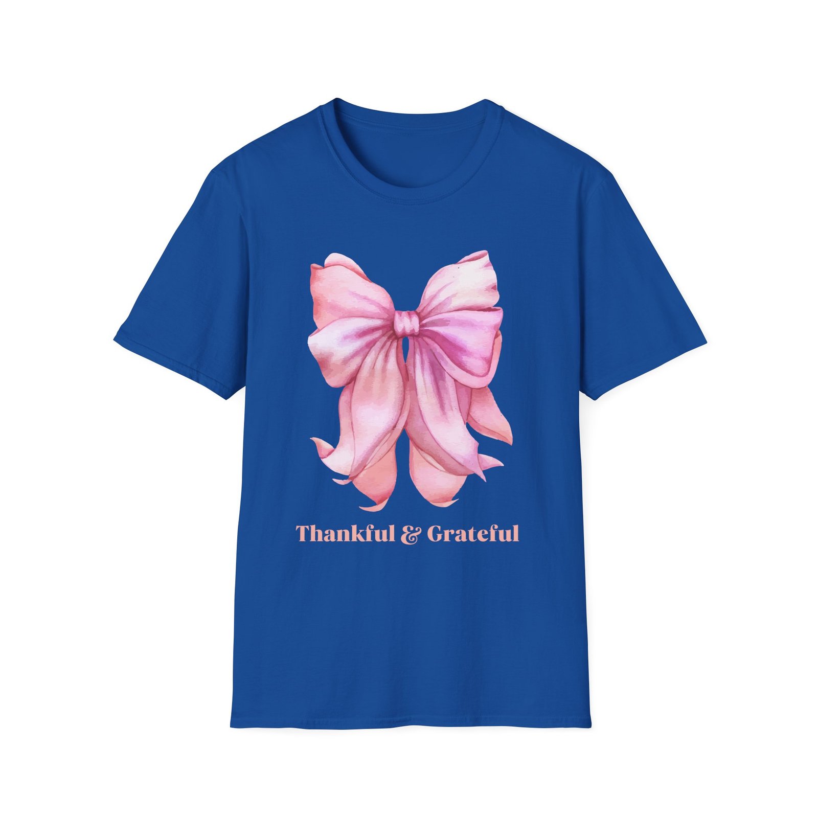 Thankful & Grateful Bow T-Shirt, Unisex Softstyle Tee, Thanksgiving Gift, Fall Apparel, Cute Casual Wear, Gratitude Shirt - Image 33