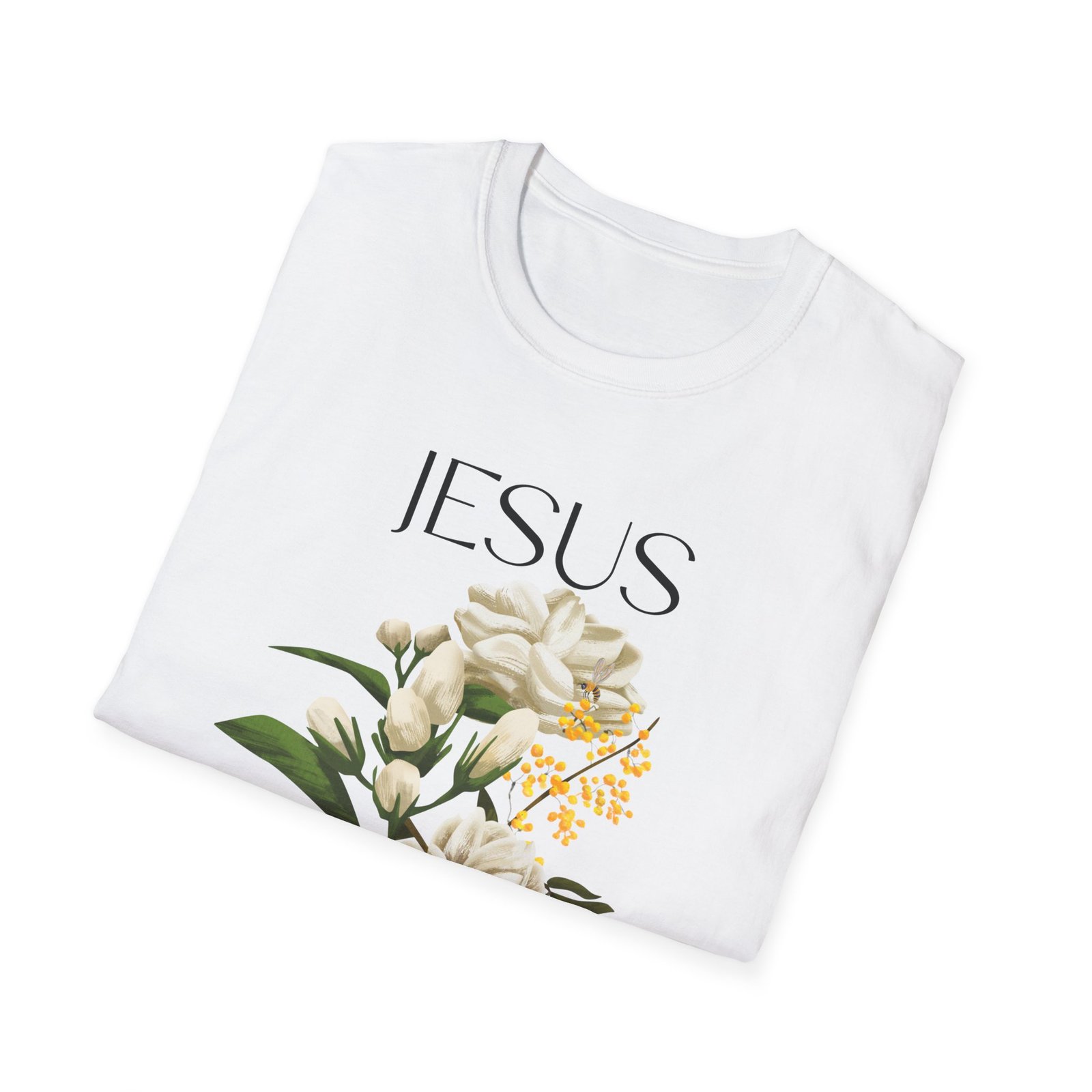 Jesus Floral Faith T-Shirt- Christian Graphic Tee, Inspirational Gift, Religious Apparel, Casualwear, Unisex - Image 4