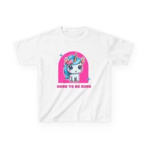 Kids Unicorn Tee — "Good to Be Kind" Cute Rainbow Pony Shirt