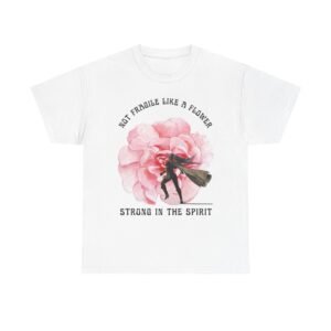 Unisex Heavy Cotton Tee with Empowering Floral Design, Inspirational T-Shirt, Gift for Her, Self-Care Shirt, Women's Day Apparel