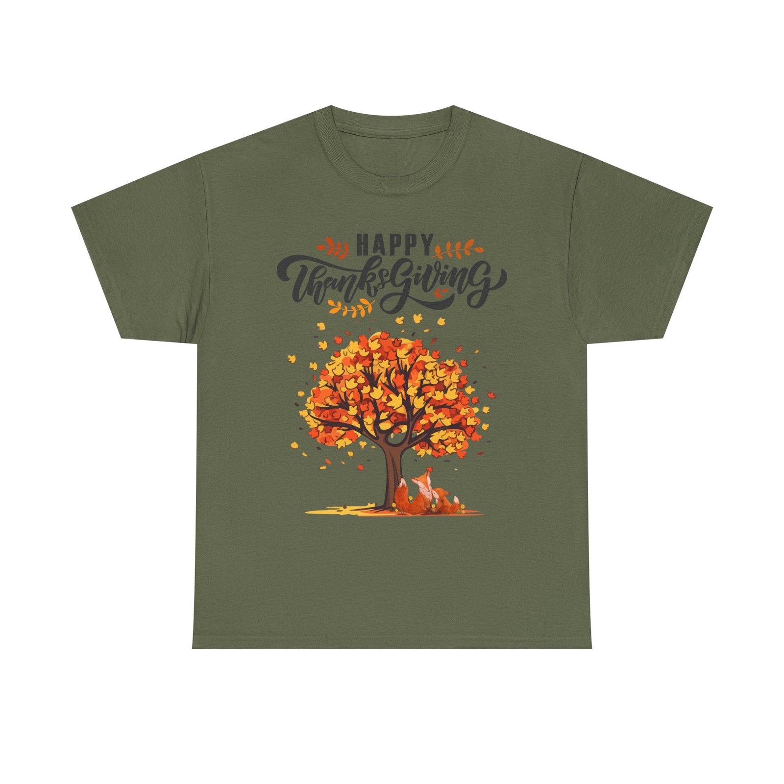 Matching D-Thanksgiving Tree, Fox Tee, Fall T-Shirt, Autumn Apparel - Image 33