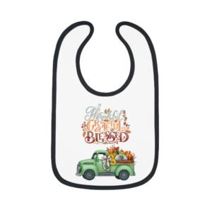 Matching B-Thankful Bib for Babies | Grateful & Blessed Baby Bib | Cute Fall Bib for Toddlers | Thanksgiving Baby Gift | Holiday Feeding Bib