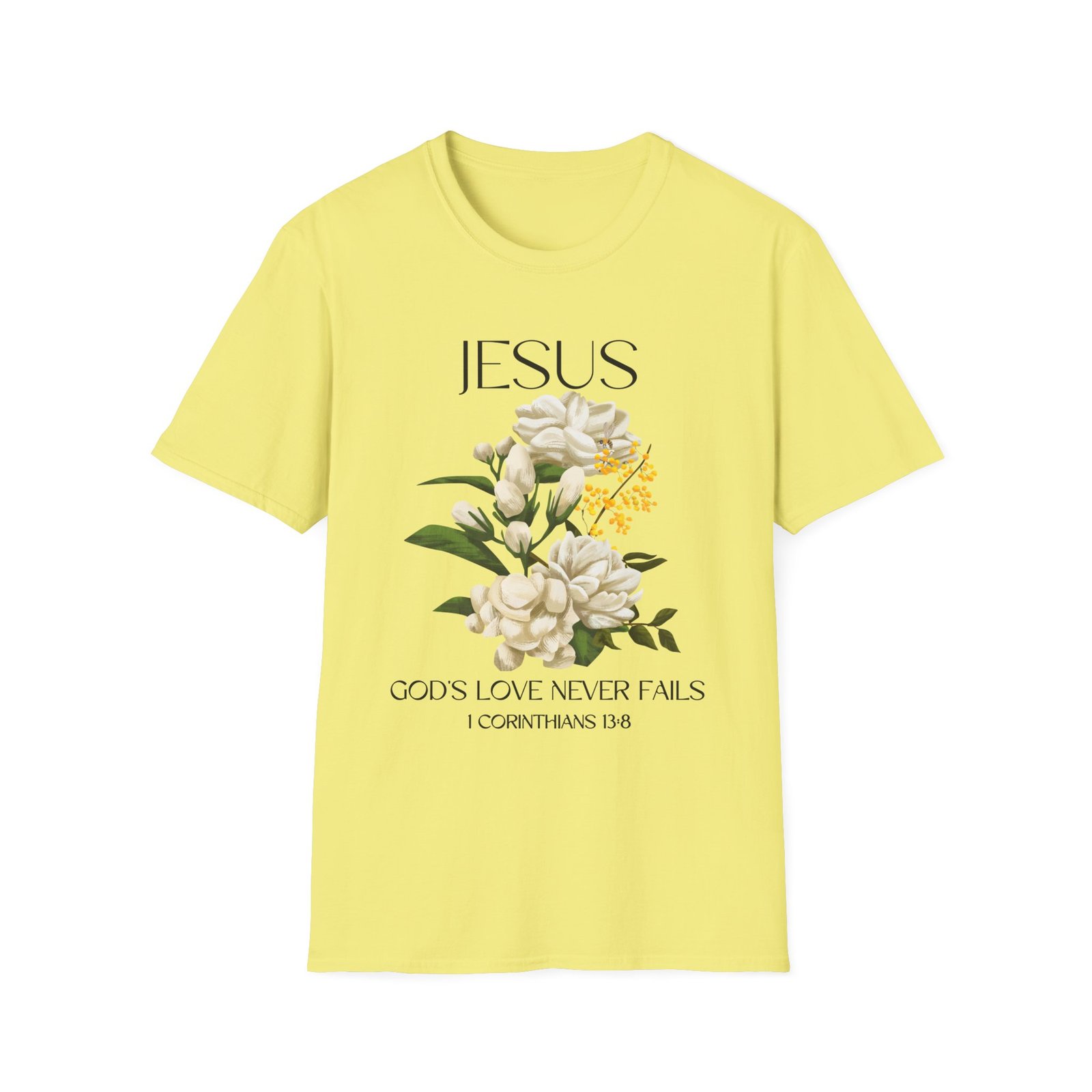 Jesus Floral Faith T-Shirt- Christian Graphic Tee, Inspirational Gift, Religious Apparel, Casualwear, Unisex - Image 9