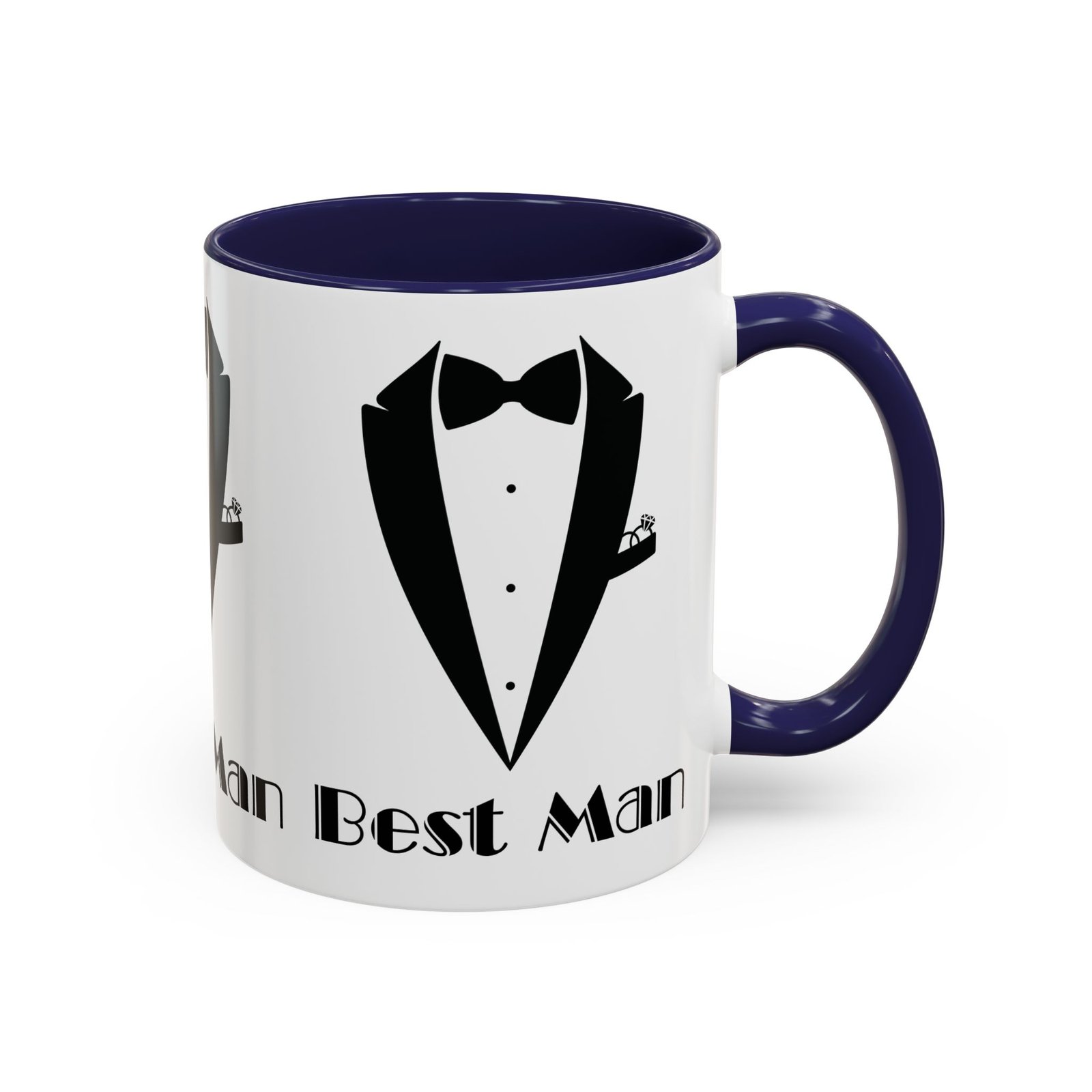 Best Man Accent Coffee Mug 11/15 oz, Groom’s Gift, Wedding Party Favor, Unique Best Man Gift, Black and White Coffee Cup - Image 6