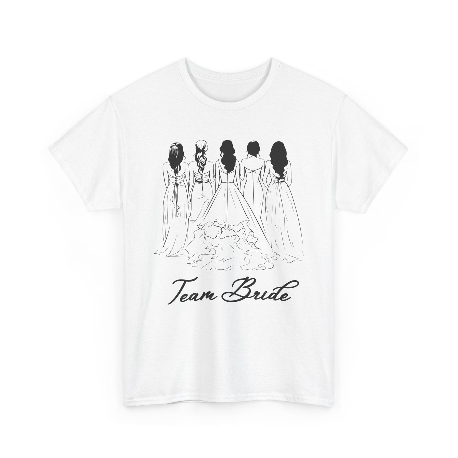 Team Bride Unisex Heavy Cotton Tee - Perfect for Weddings, Bridal Showers, Engagements, Bachelorette Parties, Group Celebrations - Image 3