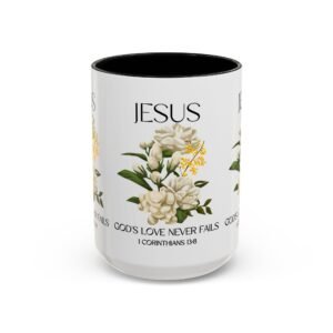 Inspirational Floral Coffee Mug 11/15 oz - God's Love Design, Christian Gift, Home Decor, Mug for Faith, Coffee Lovers