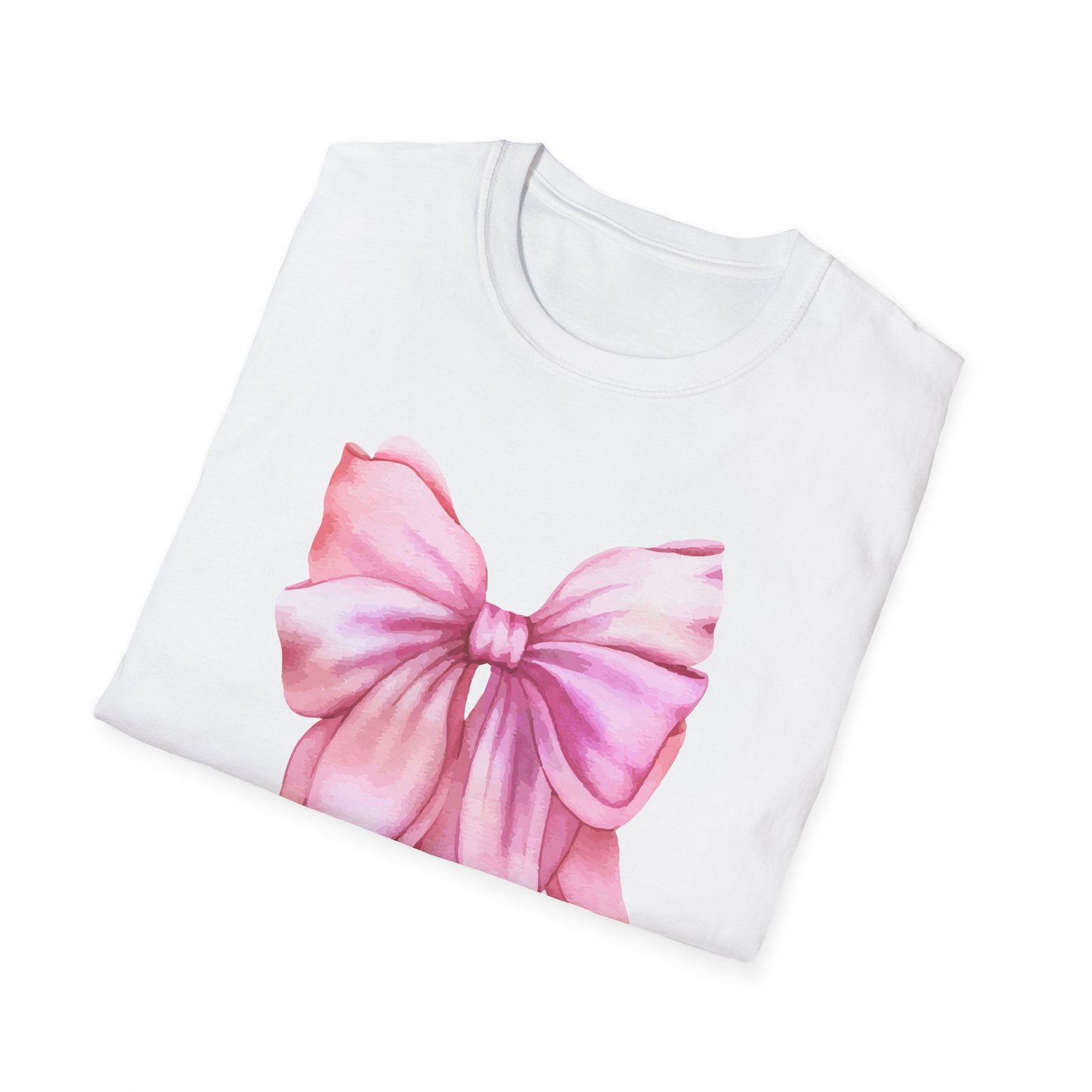 Thankful & Grateful Bow T-Shirt, Unisex Softstyle Tee, Thanksgiving Gift, Fall Apparel, Cute Casual Wear, Gratitude Shirt - Image 4