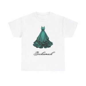 Bridesmaid Dress Tee, Unisex Heavy Cotton Tee for Bridal Party, Wedding Gift, Casual Wear, Bridal Shower Outfit